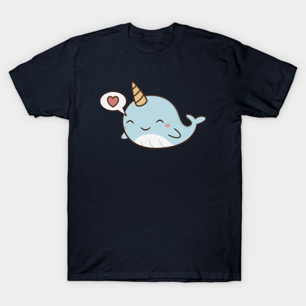 Kawaii Cute Narwhal T-Shirt by happinessinatee